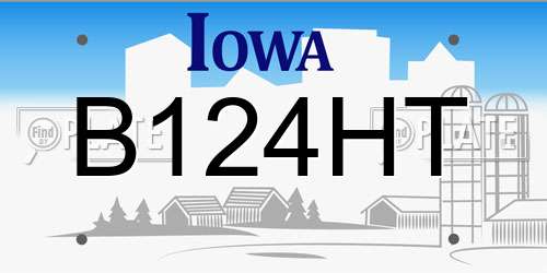 B124HT Iowa License Plate