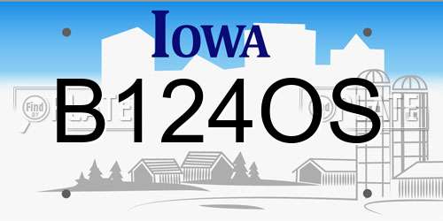 B124OS Iowa License Plate