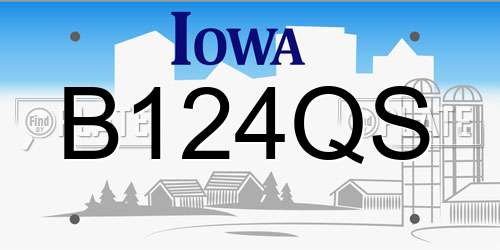 B124QS Iowa License Plate