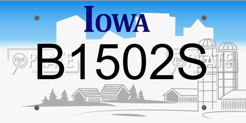 B1502S Iowa License Plate
