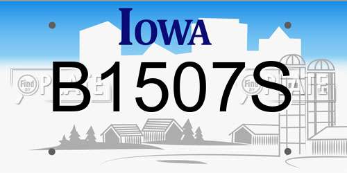 B1507S Iowa License Plate