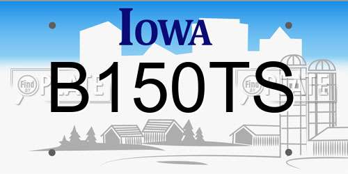 B150TS Iowa License Plate