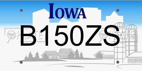 B150ZS Iowa License Plate
