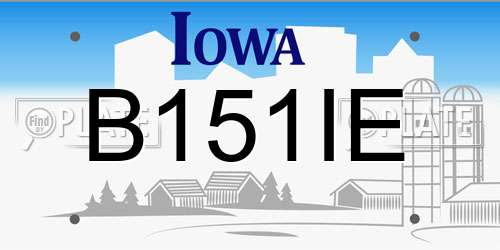 B151IE Iowa License Plate