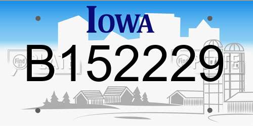 B152229 Iowa License Plate