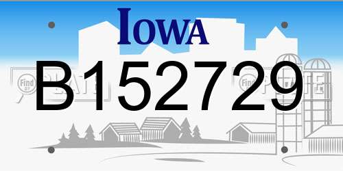 B152729 Iowa License Plate
