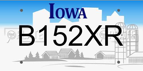 B152XR Iowa License Plate