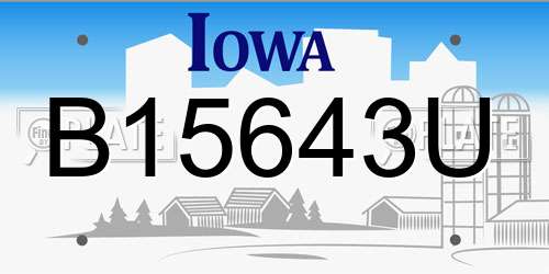 B15643U Iowa License Plate