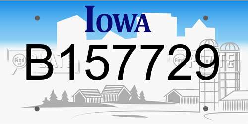 B157729 Iowa License Plate