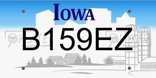 B159EZ Iowa License Plate