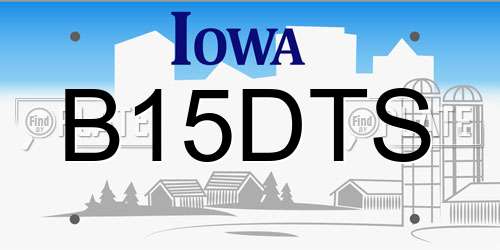 B15DTS Iowa License Plate
