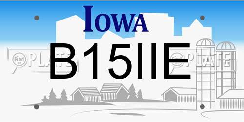B15IIE Iowa License Plate