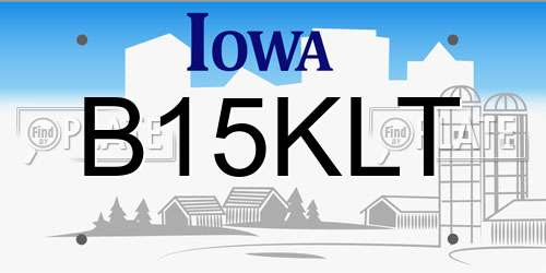 B15KLT Iowa License Plate