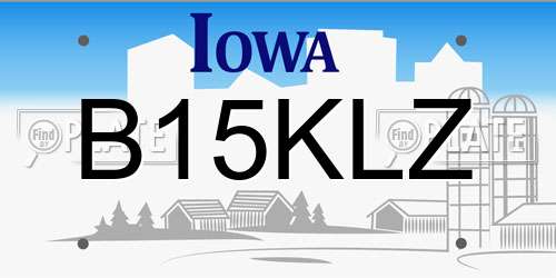 B15KLZ Iowa License Plate