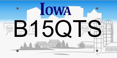 B15QTS Iowa License Plate