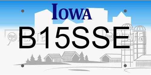 B15SSE Iowa License Plate