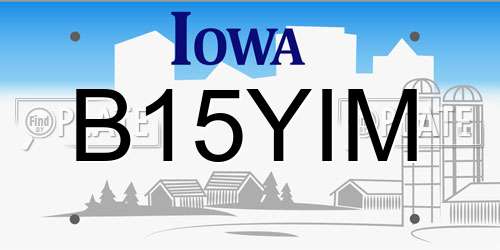 B15YIM Iowa License Plate