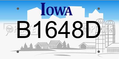 B1648D Iowa License Plate