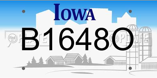 B1648O Iowa License Plate