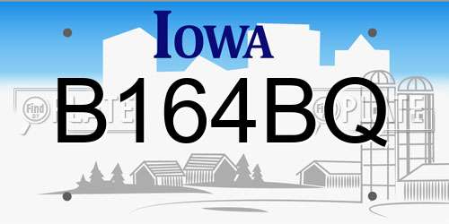 B164BQ Iowa License Plate