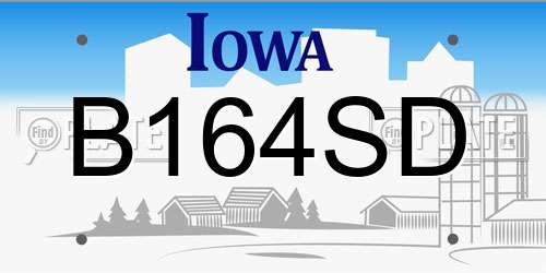 B164SD Iowa License Plate