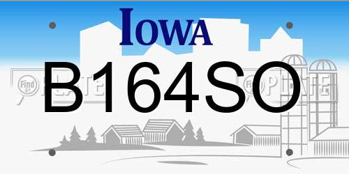 B164SO Iowa License Plate