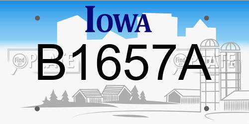 B1657A Iowa License Plate