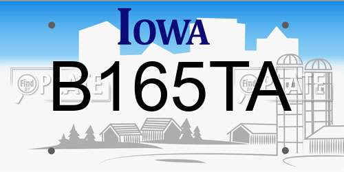 B165TA Iowa License Plate