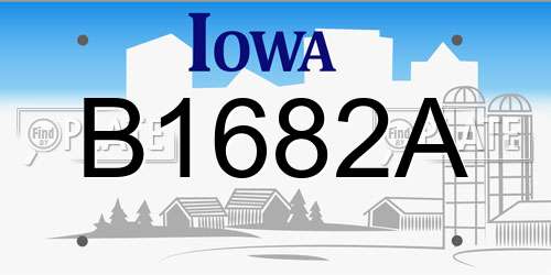 B1682A Iowa License Plate
