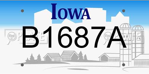 B1687A Iowa License Plate