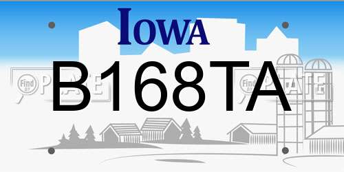 B168TA Iowa License Plate