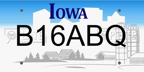 B16ABQ Iowa License Plate