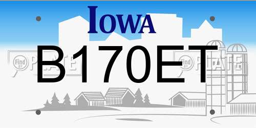 B170ET Iowa License Plate
