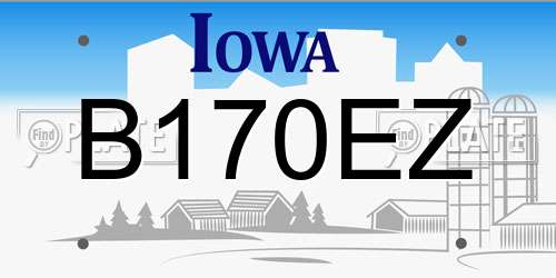 B170EZ Iowa License Plate