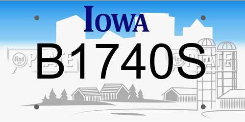 B1740S Iowa License Plate