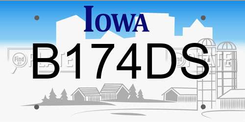 B174DS Iowa License Plate