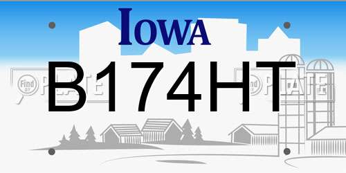 B174HT Iowa License Plate