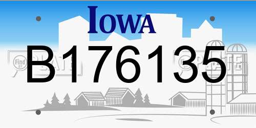 B176135 Iowa License Plate