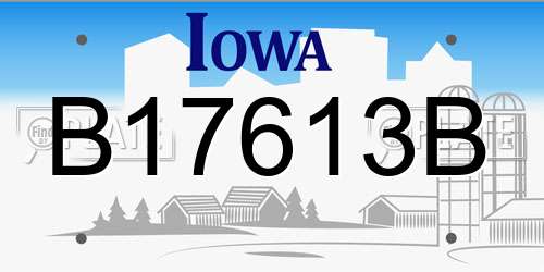 B17613B Iowa License Plate