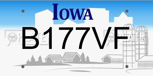 B177VF Iowa License Plate