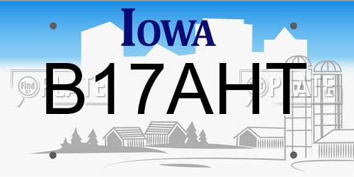 B17AHT Iowa License Plate