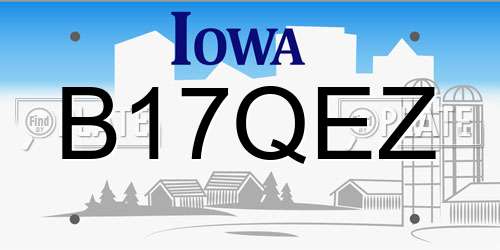 B17QEZ Iowa License Plate