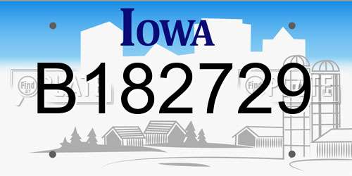 B182729 Iowa License Plate
