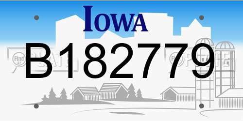 B182779 Iowa License Plate