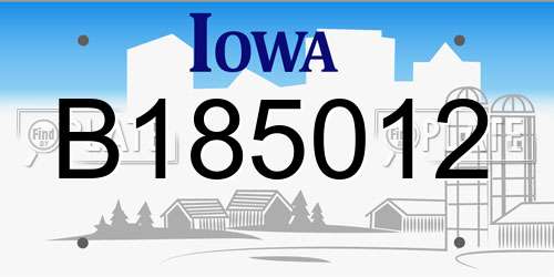 B185012 Iowa License Plate