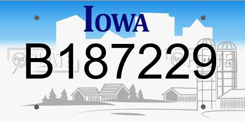B187229 Iowa License Plate