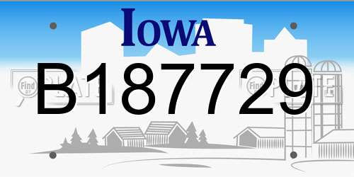 B187729 Iowa License Plate