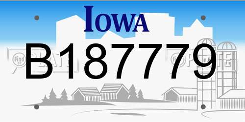 B187779 Iowa License Plate