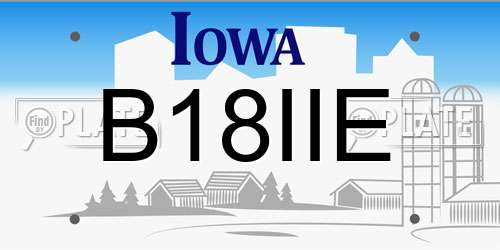 B18IIE Iowa License Plate