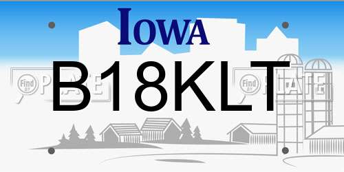 B18KLT Iowa License Plate